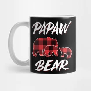 Papaw Bear Red Plaid Christmas Pajama Matching Family Gift Mug